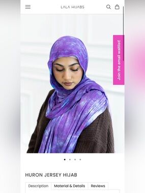 Lala Hijabs Huron Jersey Hijab in Purple Tie-Dye